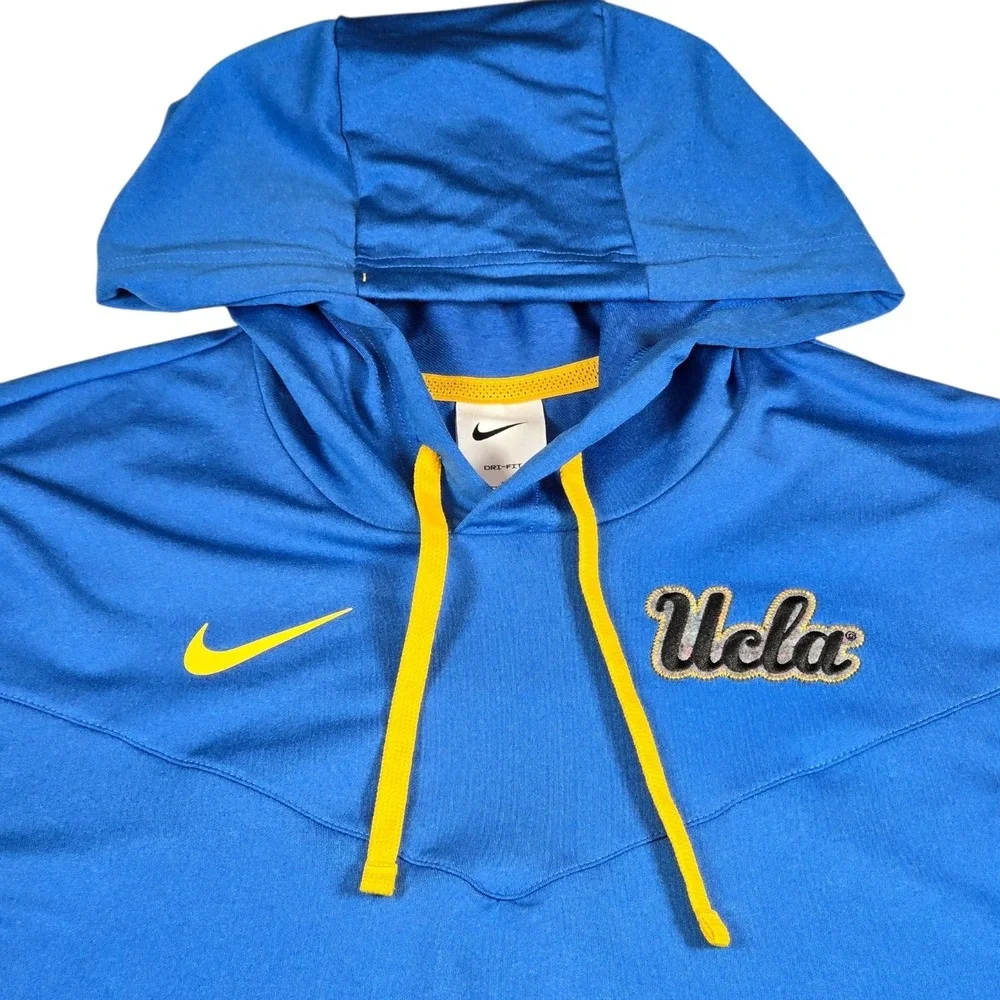 Nike UCLA Bruins NCAA On Field Dri-Fit Blue Performance Hoodie Sweatshirt Mens M